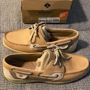 *NIB* Sperry Bluefish 2 Eye Linen/Oat size 9